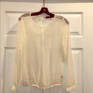 XS sheer cream blouse